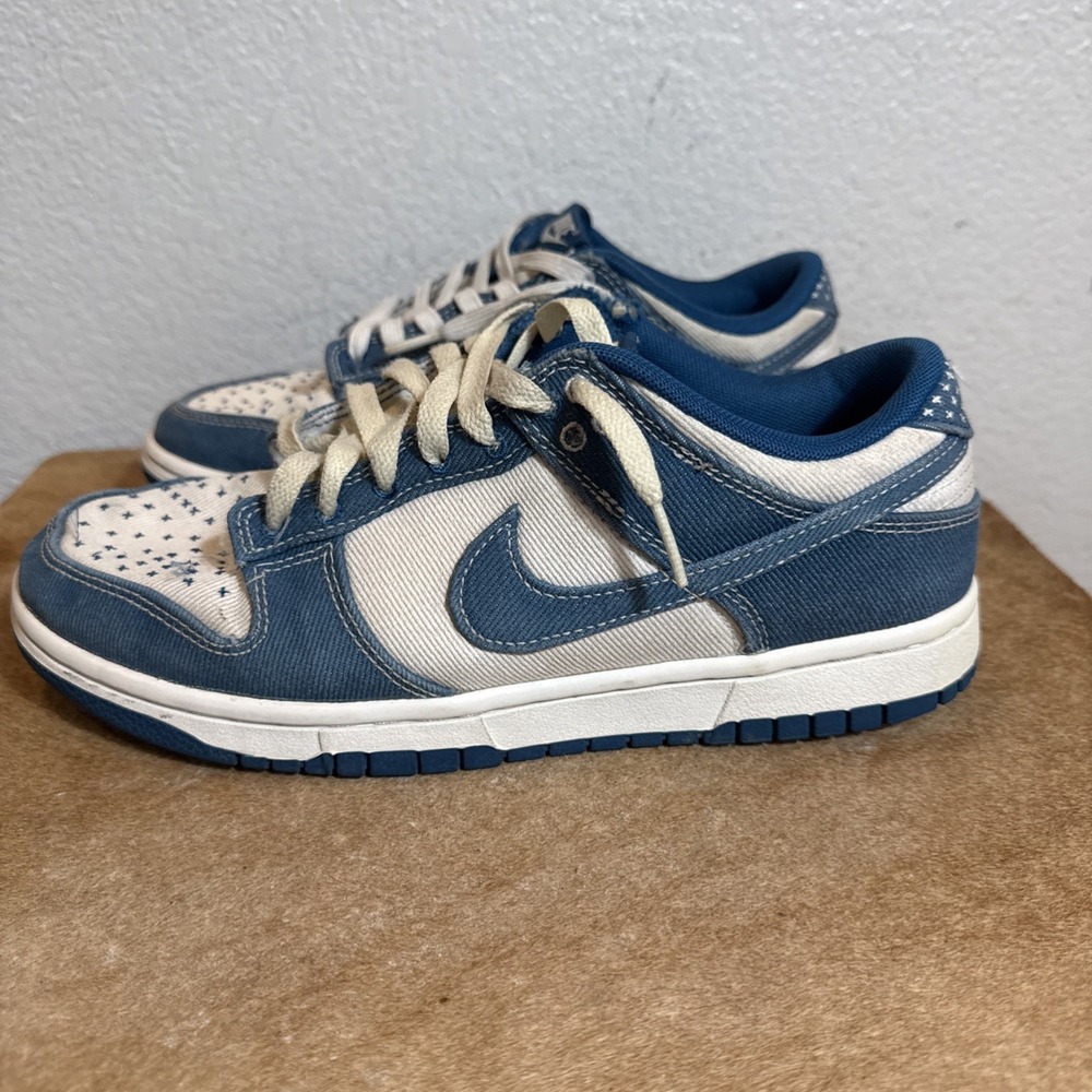 Nike Dunk Low SE Sashiko Industrial Blue/Summit White DV0834-101 Low Top Sz 7.5
